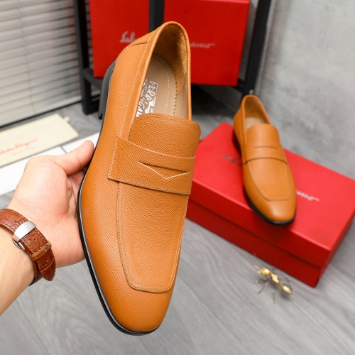 Replica Salvatore Ferragamo Leather Shoes For Men #1209338 $102.00 USD for Wholesale