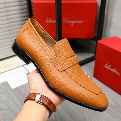 Replica Salvatore Ferragamo Leather Shoes For Men #1209338 $102.00 USD for Wholesale