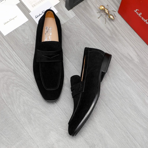 Replica Salvatore Ferragamo Leather Shoes For Men #1209345 $102.00 USD for Wholesale