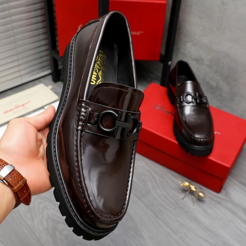 Replica Salvatore Ferragamo Leather Shoes For Men #1209379 $82.00 USD for Wholesale