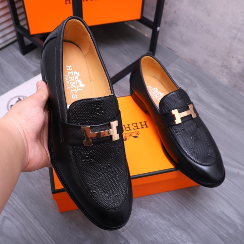 Replica Hermes Leather Shoes For Men #1209458 $82.00 USD for Wholesale