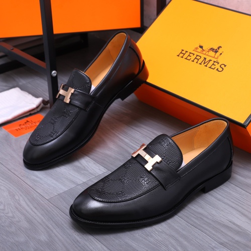 Replica Hermes Leather Shoes For Men #1209458 $82.00 USD for Wholesale