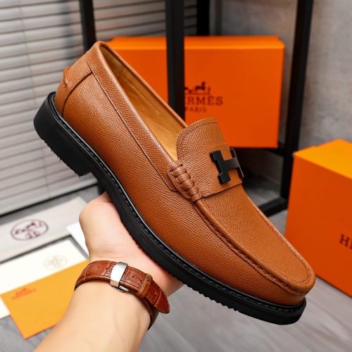 Replica Hermes Leather Shoes For Men #1209459 $82.00 USD for Wholesale