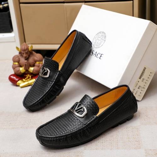 Replica Versace Leather Shoes For Men #1209486 $68.00 USD for Wholesale