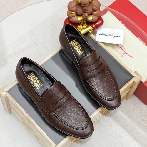 Replica Salvatore Ferragamo Leather Shoes For Men #1209508 $80.00 USD for Wholesale