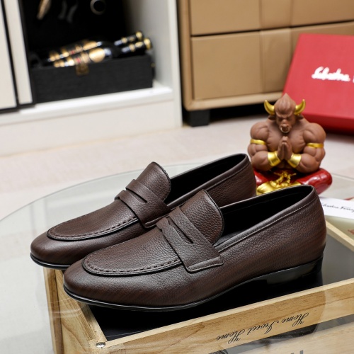 Replica Salvatore Ferragamo Leather Shoes For Men #1209508 $80.00 USD for Wholesale