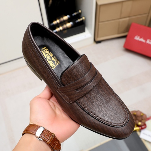 Replica Salvatore Ferragamo Leather Shoes For Men #1209508 $80.00 USD for Wholesale