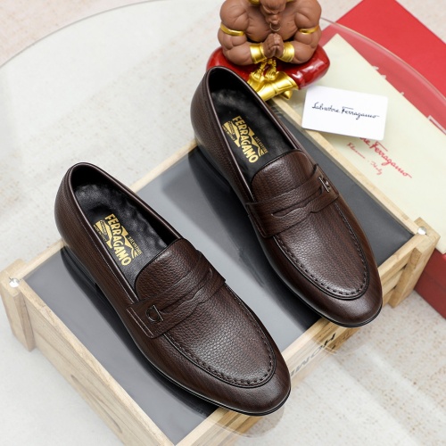 Replica Salvatore Ferragamo Leather Shoes For Men #1209510 $80.00 USD for Wholesale