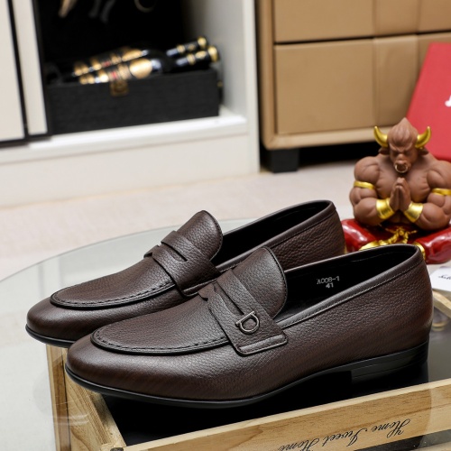 Replica Salvatore Ferragamo Leather Shoes For Men #1209510 $80.00 USD for Wholesale