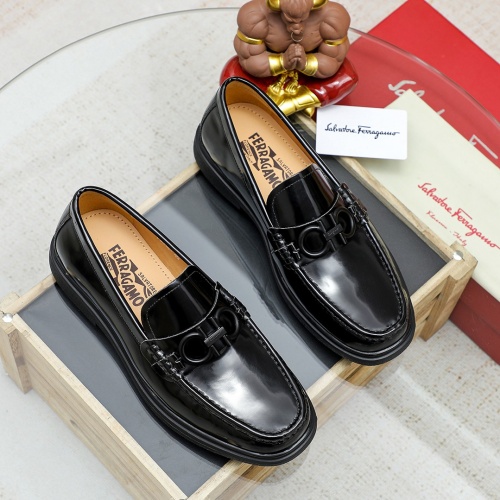 Replica Salvatore Ferragamo Leather Shoes For Men #1209533 $85.00 USD for Wholesale