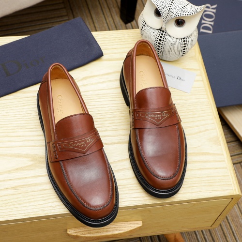 Replica Christian Dior Leather Shoes For Men #1209547 $92.00 USD for Wholesale