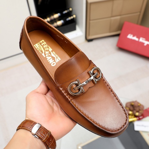 Replica Salvatore Ferragamo Leather Shoes For Men #1209566 $68.00 USD for Wholesale