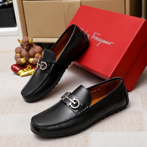 Replica Salvatore Ferragamo Leather Shoes For Men #1209567 $68.00 USD for Wholesale