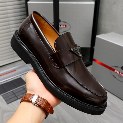 Replica Prada Leather Shoes For Men #1209568 $85.00 USD for Wholesale