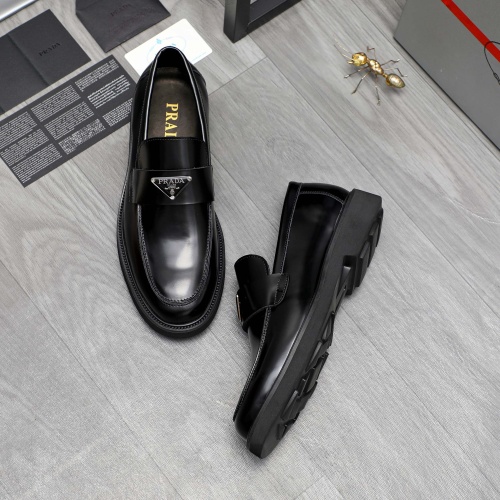 Replica Prada Leather Shoes For Men #1209569 $85.00 USD for Wholesale