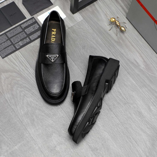 Replica Prada Leather Shoes For Men #1209570 $85.00 USD for Wholesale