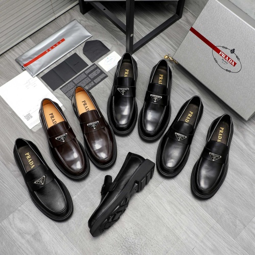 Replica Prada Leather Shoes For Men #1209571 $85.00 USD for Wholesale