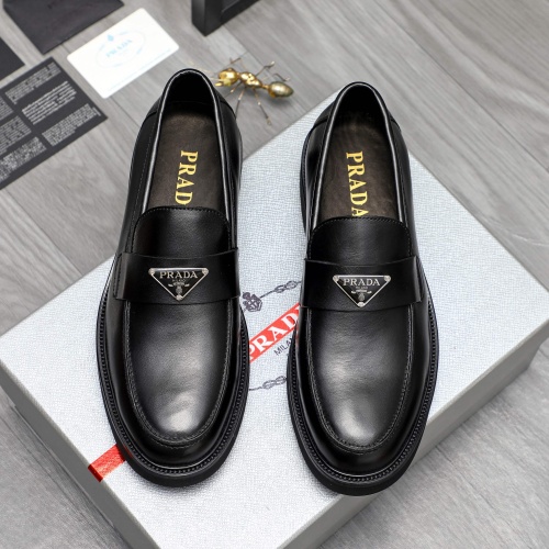 Replica Prada Leather Shoes For Men #1209571 $85.00 USD for Wholesale