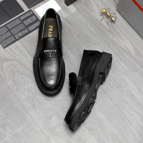 Replica Prada Leather Shoes For Men #1209571 $85.00 USD for Wholesale