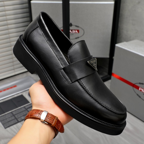 Replica Prada Leather Shoes For Men #1209571 $85.00 USD for Wholesale