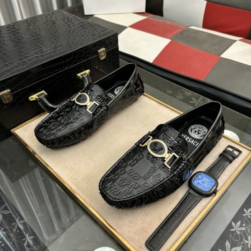 Versace Leather Shoes For Men #1209629 $72.00 USD, Wholesale Replica Versace Leather Shoes