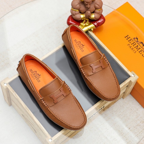 Replica Hermes Leather Shoes For Men #1209632 $72.00 USD for Wholesale