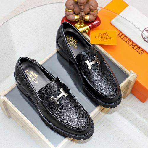 Replica Hermes Leather Shoes For Men #1209637 $82.00 USD for Wholesale