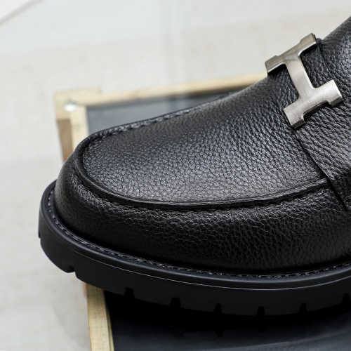 Replica Hermes Leather Shoes For Men #1209637 $82.00 USD for Wholesale