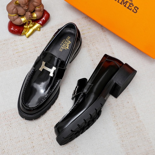 Replica Hermes Leather Shoes For Men #1209638 $82.00 USD for Wholesale