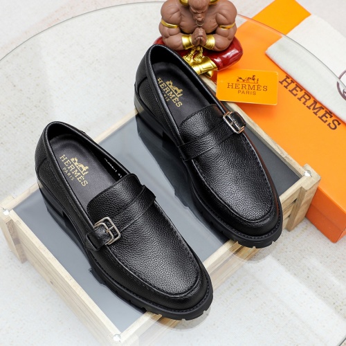 Replica Hermes Leather Shoes For Men #1209641 $82.00 USD for Wholesale