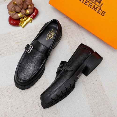 Replica Hermes Leather Shoes For Men #1209641 $82.00 USD for Wholesale