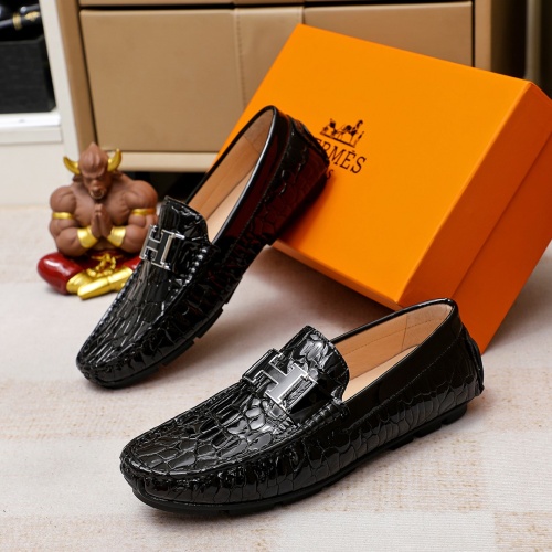 Replica Hermes Leather Shoes For Men #1209644 $68.00 USD for Wholesale