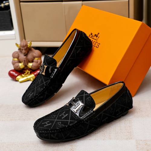 Replica Hermes Leather Shoes For Men #1209645 $68.00 USD for Wholesale