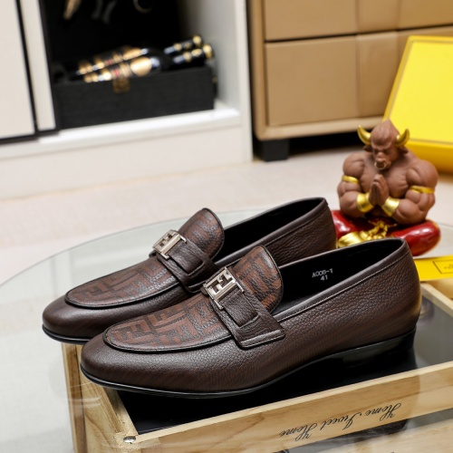 Replica Fendi Leather Shoes For Men #1209665 $80.00 USD for Wholesale