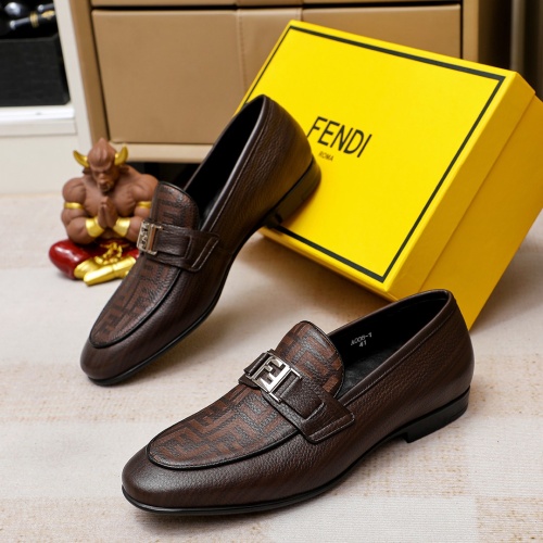 Replica Fendi Leather Shoes For Men #1209665 $80.00 USD for Wholesale