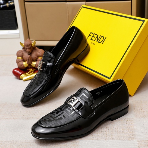 Replica Fendi Leather Shoes For Men #1209668 $80.00 USD for Wholesale