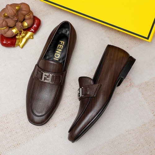 Replica Fendi Leather Shoes For Men #1209673 $80.00 USD for Wholesale