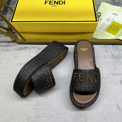 Replica Fendi Slippers For Women #1210008 $88.00 USD for Wholesale