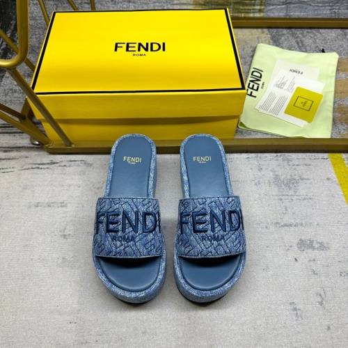 Replica Fendi Slippers For Women #1210010 $85.00 USD for Wholesale