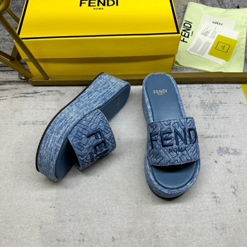 Replica Fendi Slippers For Women #1210010 $85.00 USD for Wholesale