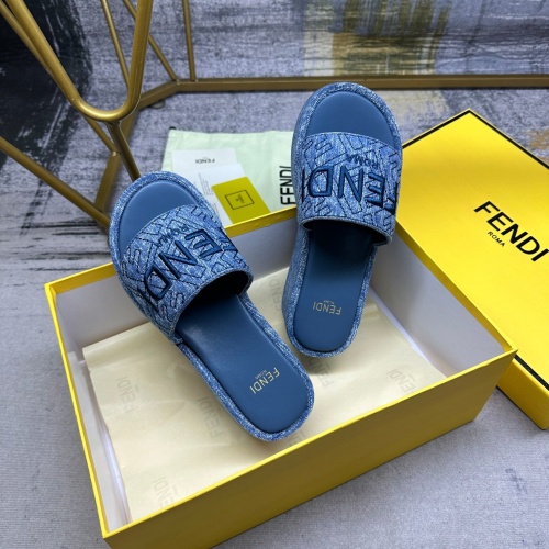 Replica Fendi Slippers For Women #1210010 $85.00 USD for Wholesale