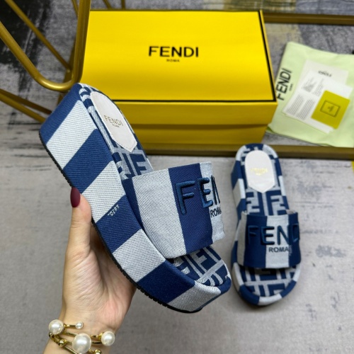 Replica Fendi Slippers For Women #1210013 $85.00 USD for Wholesale