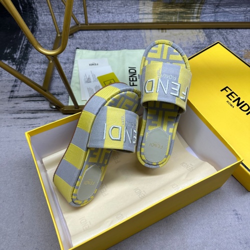 Replica Fendi Slippers For Women #1210015 $85.00 USD for Wholesale