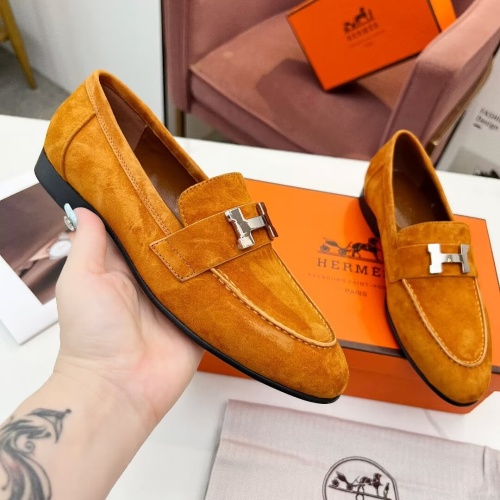 Replica Hermes Leather Shoes For Women #1210088 $96.00 USD for Wholesale