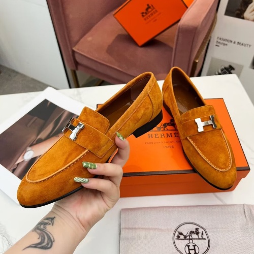 Replica Hermes Leather Shoes For Women #1210088 $96.00 USD for Wholesale