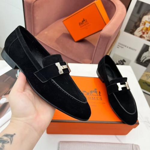 Replica Hermes Leather Shoes For Women #1210092 $96.00 USD for Wholesale