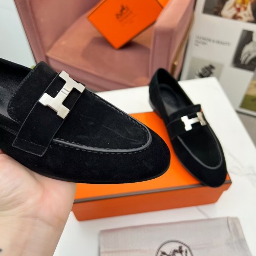 Replica Hermes Leather Shoes For Women #1210092 $96.00 USD for Wholesale