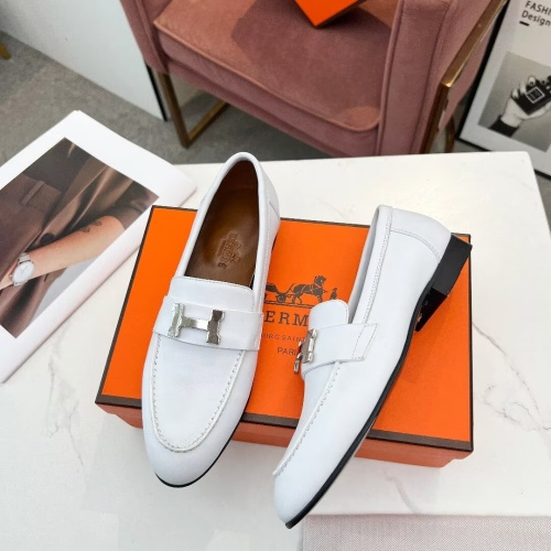 Replica Hermes Leather Shoes For Women #1210093 $96.00 USD for Wholesale