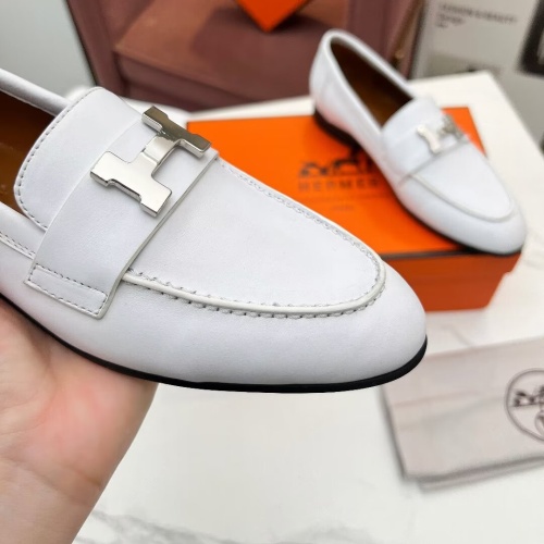 Replica Hermes Leather Shoes For Women #1210093 $96.00 USD for Wholesale