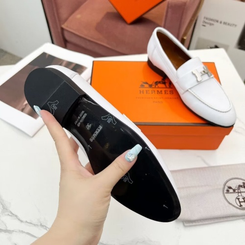 Replica Hermes Leather Shoes For Women #1210093 $96.00 USD for Wholesale